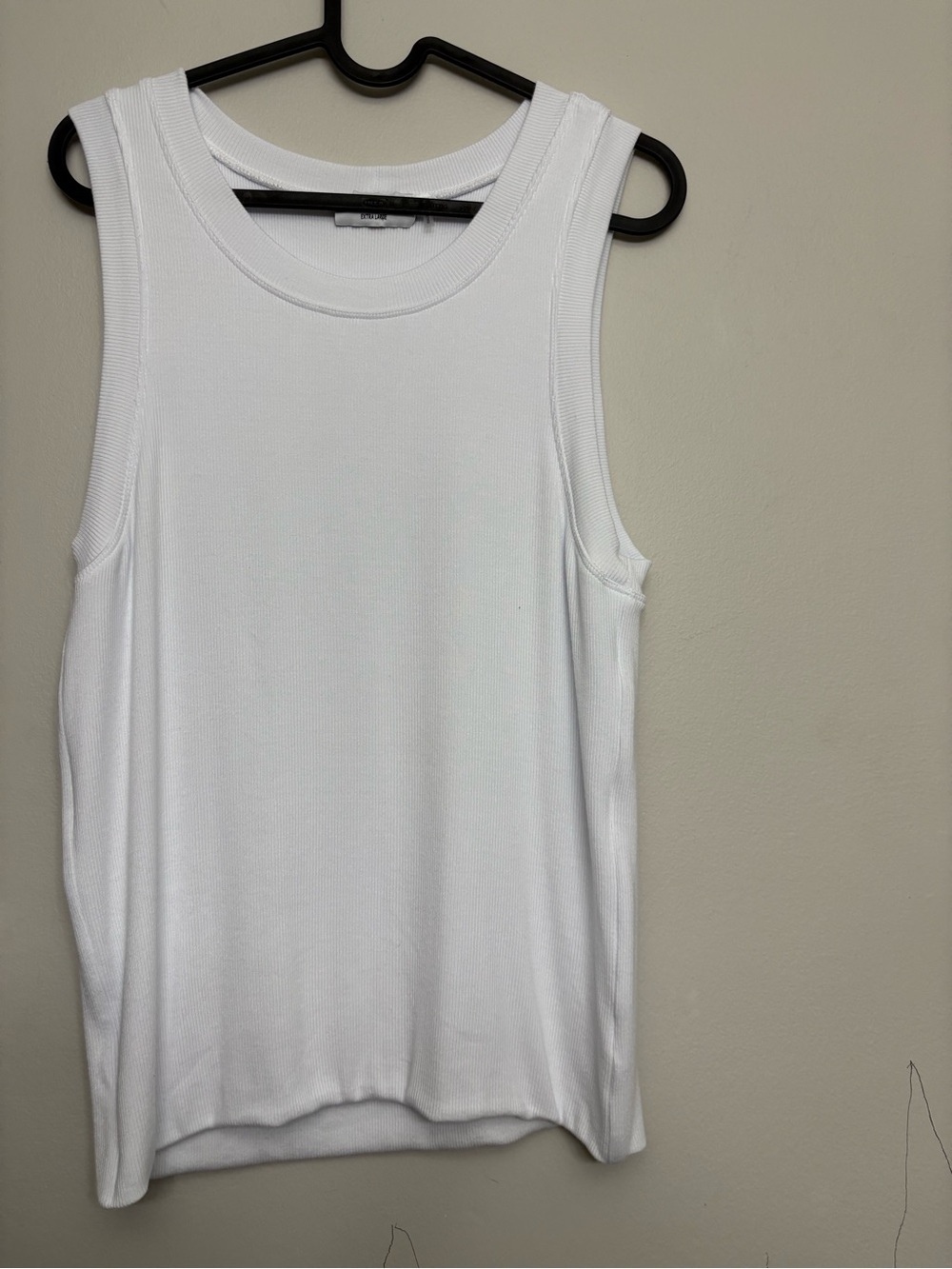 LNA White Ribbed Scoop Neck Tank